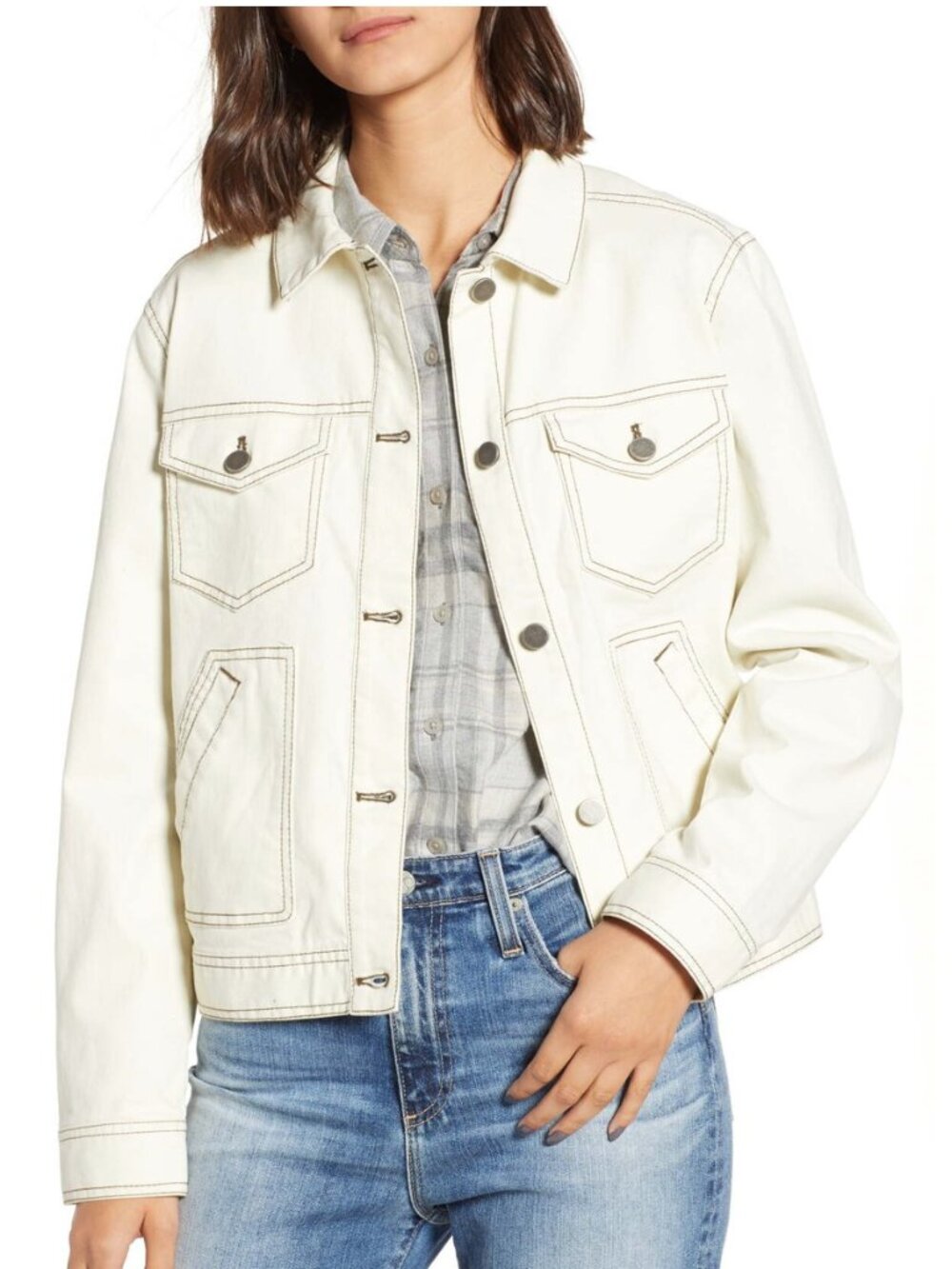 Utility denim trucker jacket